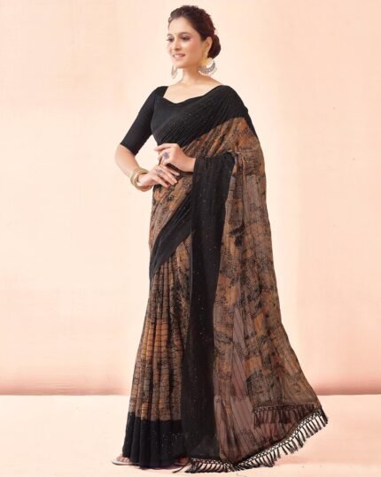 Women Embellished Georgette Saree