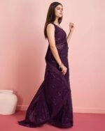 Women Embellished Georgette Saree - Image 2