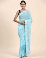 Women Embroidered Georgette Saree