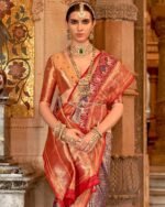 Women Patola Woven Saree with Latkans Border - Image 4