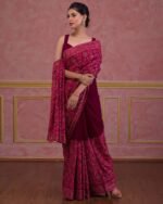 Women Embroidered Saree with Blouse Piece - Image 5