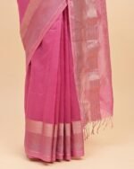 Woven Saree with Contrast Border - Image 5
