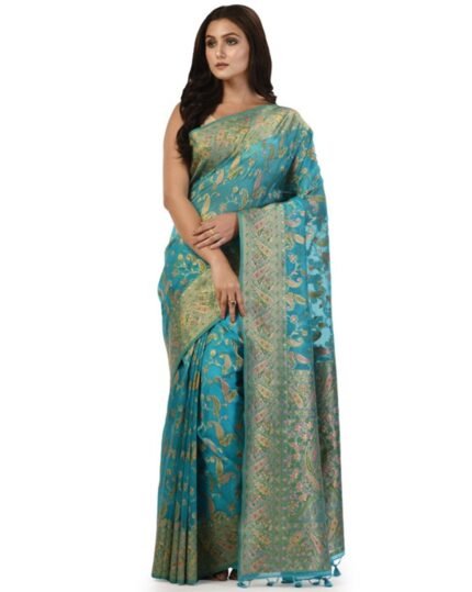 Women Paithani Woven Saree with Unstitched Blouse Piece