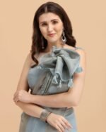 Women Lace Ethntic Printed Saree - Image 3